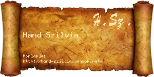 Hand Szilvia névjegykártya