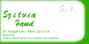 szilvia hand business card